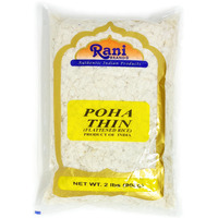 Rani Poha (Powa) Thin Cut (Flattened Rice) 2lbs (32oz) Bulk ~ All Natural, Salt-Free | Vegan | No Colors | Gluten Friendly | Indian Origin