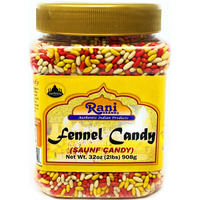 Rani Sugar Coated Fennel Candy 2lbs (32oz) 908g Bulk, PET Jar ~ Indian After Meal Digestive Treat | Vegan