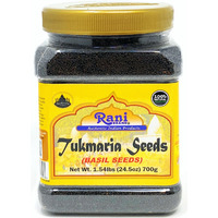 Rani Tukmaria (Natural Holy Basil Seeds) 1.54lbs (24.5oz) 700g Used for Falooda / Sabja Dessert, Spice & Ayurveda Herbal ~ Gluten Friendly | NON-GMO | Vegan | Indian Origin