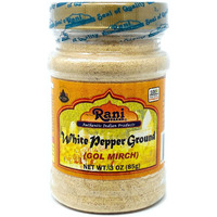 Rani White Pepper (Peppercorns) Ground, Spice 3oz (85g) ~ All Natural | Vegan | Gluten Free Ingredients | NON-GMO | Indian Origin