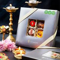Laumiere Gourmet Fruits - Diwali Collection - Square - Dried Fruits and Nuts Box - Indian Mithai - Sweets - Vegetarian - Healthy