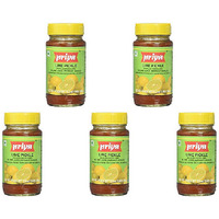 Pack of 5 - Priya Lime Pickle Without Garlic - 300 Gm (10.58 Oz)