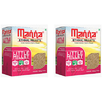 Pack of 2 - Manna Pearled Unpolished Ethnic Millets Little Millets - 500 Gm (17 Oz)
