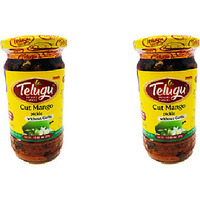 Pack of 2 - Telugu Cut Mango Without Garlic Pickle - 300 Gm (10.58 Oz)