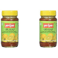 Pack of 2 - Priya Lime Pickle Without Garlic - 300 Gm (10.58 Oz)
