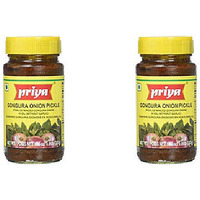 Pack of 2 - Priya Gongura Onion Pickle Without Garlic - 300 Gm (10.58 Oz)
