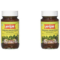 Pack of 2 - Priya Gongura Onion Pickle With Garlic - 300 Gm (10.58 Oz)