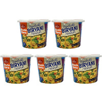 Pack of 5 - Haldiram's Minute Khana Vegetable Biryani Cup - 70 Gm (2.46 Oz) [Fs]