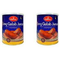 Pack of 2 - Haldiram's Long Gulab Jamun Can - 1 Kg (2.2 Lb)
