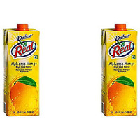Pack of 2 - Dabur Real Alphonso Mango Fruit Nectar Juice - 1 L (33.8 Fl Oz)