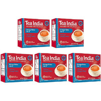 Pack of 5 - Tea India Orange Pekoe Black Tea 80 Round Tea Bags - 224 Gm (7.9 Oz)