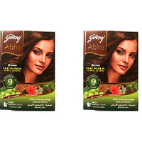 Pack of 2 - Godrej Abha Henna Natural Brown Color 6 Sachets - 60 Gm ( 2 Oz)