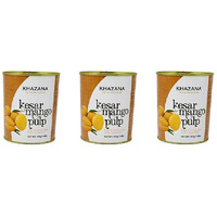 Pack of 3 - Khazana Kesar Mango Pulp Can - 850 Gm (1.87 Lb)
