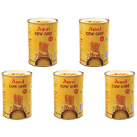 Pack of 5 - Amul Cow Ghee High Aroma Export Pack - 2 Lb (907 Gm)