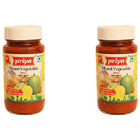 Pack of 2 - Priya Mixed Vegetable Pickle Extra Hot With Garlic - 300 Gm (10.6 Oz)