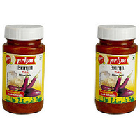 Pack of 2 - Priya Brinjal With Garlic Picklie - 300 Gm (10 Oz)