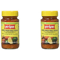 Pack of 2 - Priya Mixed Vegetable Pickle No Garlic - 300 Gm (10 Oz)