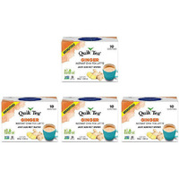 Pack of 4 - Quik Tea Ginger Chai Unsweetned - 160 Gm (5.64 Oz)
