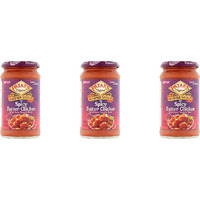 Pack of 3 - Patak's Spicy Butter Chicken Curry Sauce Hot - 15 Oz (425 Gm)