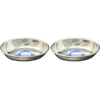 Pack of 2 - Super Shyne Stainless Steel Shallow Bowl - 4 Inch