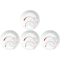 Pack of 4 - Corelle Splendor White And Red Round Dinner Plate - 10.25 In
