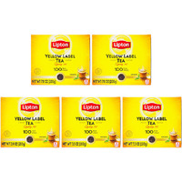 Pack of 5 - Lipton Yellow Label 100 Teabags - 200 Gm (7 Oz)