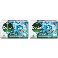 Pack of 2 - Dettol Icy Cool Soap Green - 125 Gm