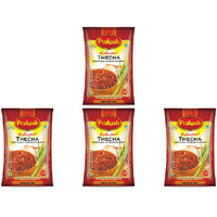 Pack of 4 - Prakash Kolhapuri Thecha Red Chilli-Garlic Chutney - 100 Gm (3.5 Oz)