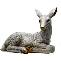 Deer Showpiece for Home Decor, Living Room and Gifting Polyresin Statue (Gold & White)
