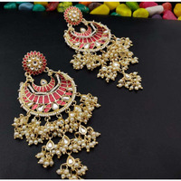 Indian chandbaali earrings, Unique Polki Kundan Meenakari Earrings Indian Jewellery, wedding jewelery, long earrings, gifts, festival gifts