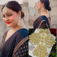 Sabyasachi Maangtikka set, Indian Kundan Jewellery, Kundan Maangtika with Earrings, bollywood celebrity, wedding bridal jewelery, gifts