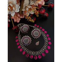 Indian stone choker set, Statement necklace set, Stone choker necklace set, Kolhapuri necklace, German silver oxidized jewelry set, handmade