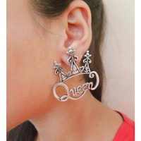 Indian Oxidised QUEEN earrings, long earrings, oxidized silver earring, tribal earring, boho earring, handmade kolhapuri earring, giftforher
