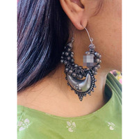 Silver black earrings, Indian earrings, oxidised earrings, antique black polish earrings, gifts for her, traditional earring