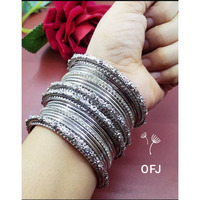 Bangle set, oxidised Silver black bangle sets/ Indian Jewelry/ Indian ethnic traditional bangle set/ Silver Bangles/ Boho jewelry /