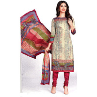 MAHATI Beige   cotton unstitched Salwar suits