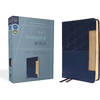 NIV, Thinline Bible, Leathersoft, Blue, Red Letter, Comfort Print [Leather / fine bindi]