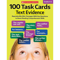 100 Task Cards: Text Evidence: Reproducible Mini-Passages With Key Questions to  [Paperback]