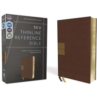 NIV, Thinline Reference Bible (Deep Study at a Portable Size), Leathersoft, Brow [Leather / fine bindi]