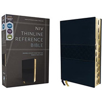 NIV, Thinline Reference Bible (Deep Study at a Portable Size), Leathersoft, Navy [Leather / fine bindi]