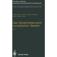 Das Minderheitenrecht europ?ischer Staaten: Teil 1 [Paperback]