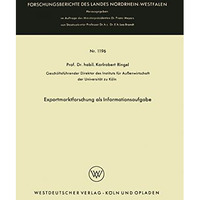 Exportmarktforschung als Informationsaufgabe [Paperback]