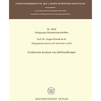 Funktionale Analyse von Lehrhandlungen [Paperback]