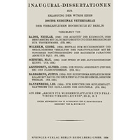 Inaugural-Dissertationen zur Erlangung der W?rde eines Doctor Medicinae Veterina [Paperback]