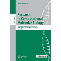 Research in Computational Molecular Biology: 20th Annual Conference, RECOMB 2016 [Paperback]