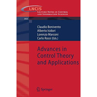 Advances in Control Theory and Applications [Paperback]