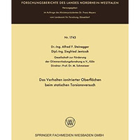 Das Verhalten ionitrierter Oberfl?chen beim statischen Torsionsversuch [Paperback]