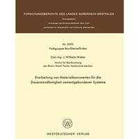 Erarbeitung von Materialkennwerten f?r die Dauerstandfestigkeit zementgebundener [Paperback]