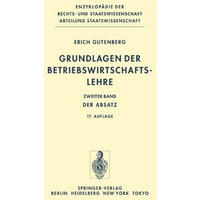 Grundlagen der Betriebswirtschaftslehre: Band 2: Der Absatz [Hardcover]