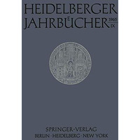 Heidelberger Jahrb?cher [Paperback]